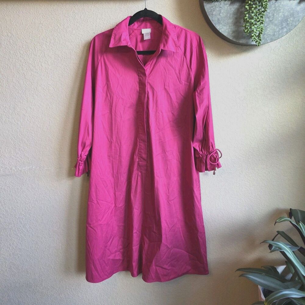 chicos size 1 Collared dress (US 8/10) Pink Button Front
